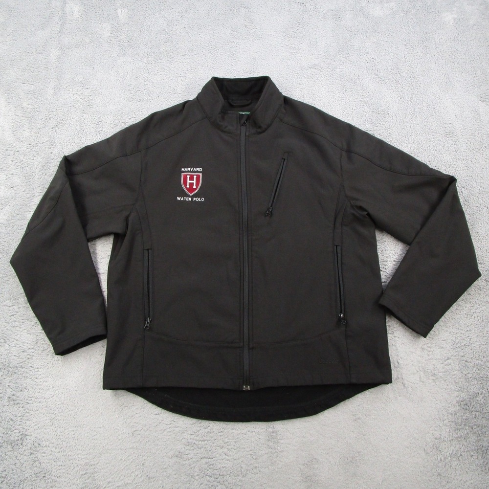 Cabelas Mens Harvard Water Polo Softshell Jacket Black Full Zip Large L Reg